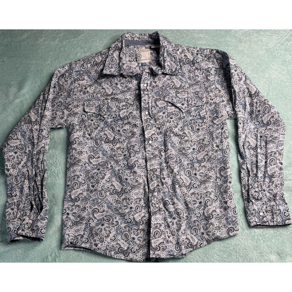 Roper Girls Size 12-14 Pearl Snap Long Sleeve Shirt
